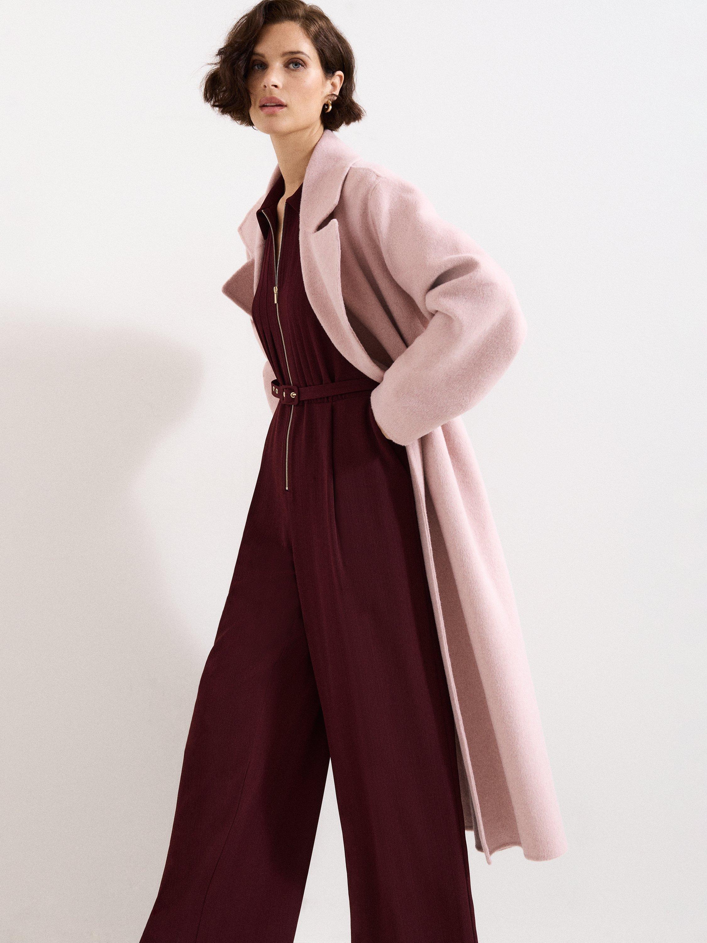 Product image 8 of 8, which shows Phase Eight Petite Candice Belted Jumpsuit, Burgundy, 6