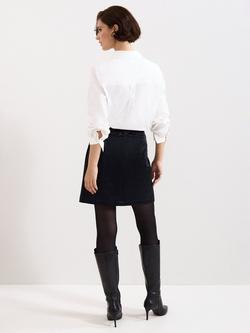 Phase Eight Iona Diamond Faux Leather Mini Skirt, Navy - view 2, Navy