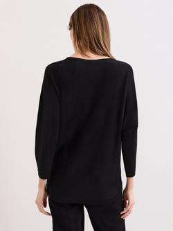 Phase Eight Christine Batwing Longline Jumper - view 2, Black