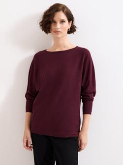 Phase Eight Christine Batwing Longline Jumper, Burgundy