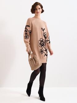 Phase Eight Rosa Embroidered Floral Jumper, Tan, Tan