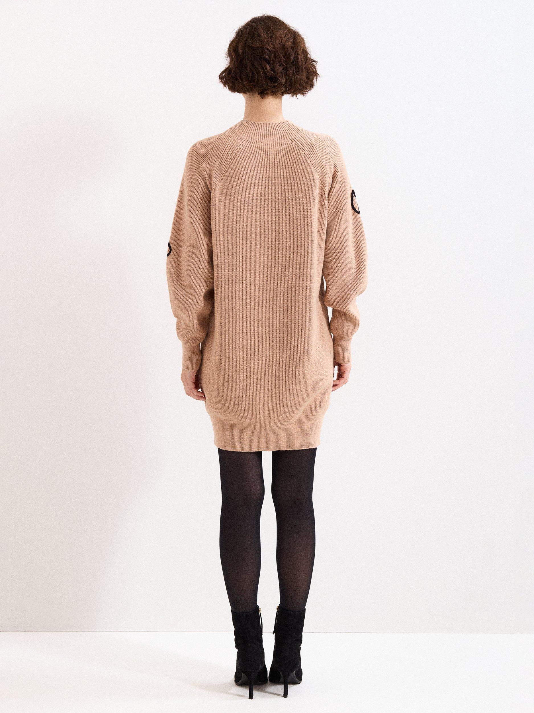 Product image 2 of 7, which shows Phase Eight Rosa Embroidered Floral Jumper, Tan, 8