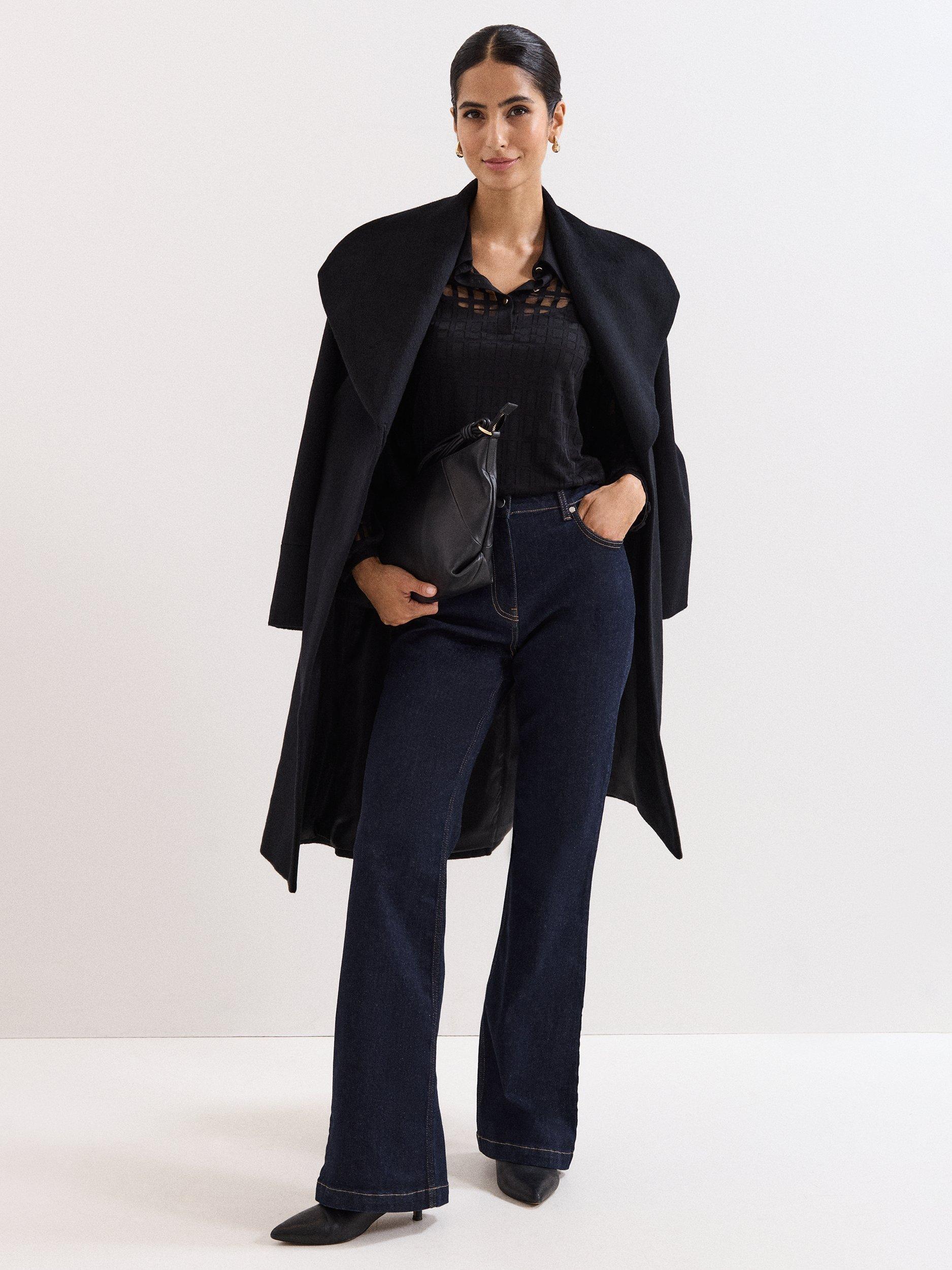 Product image 8 of 8, which shows Phase Eight Kennedy Burnout Top, Black, 8