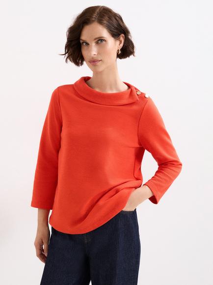 Phase Eight Remy Textured Shoulder Detail Top, Red, Red