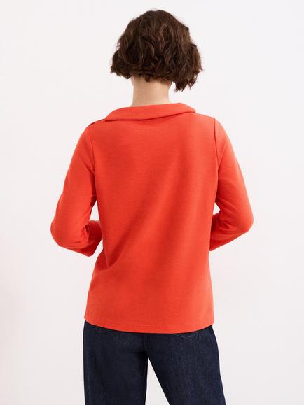 Phase Eight Remy Textured Shoulder Detail Top, Red - view 2, Red