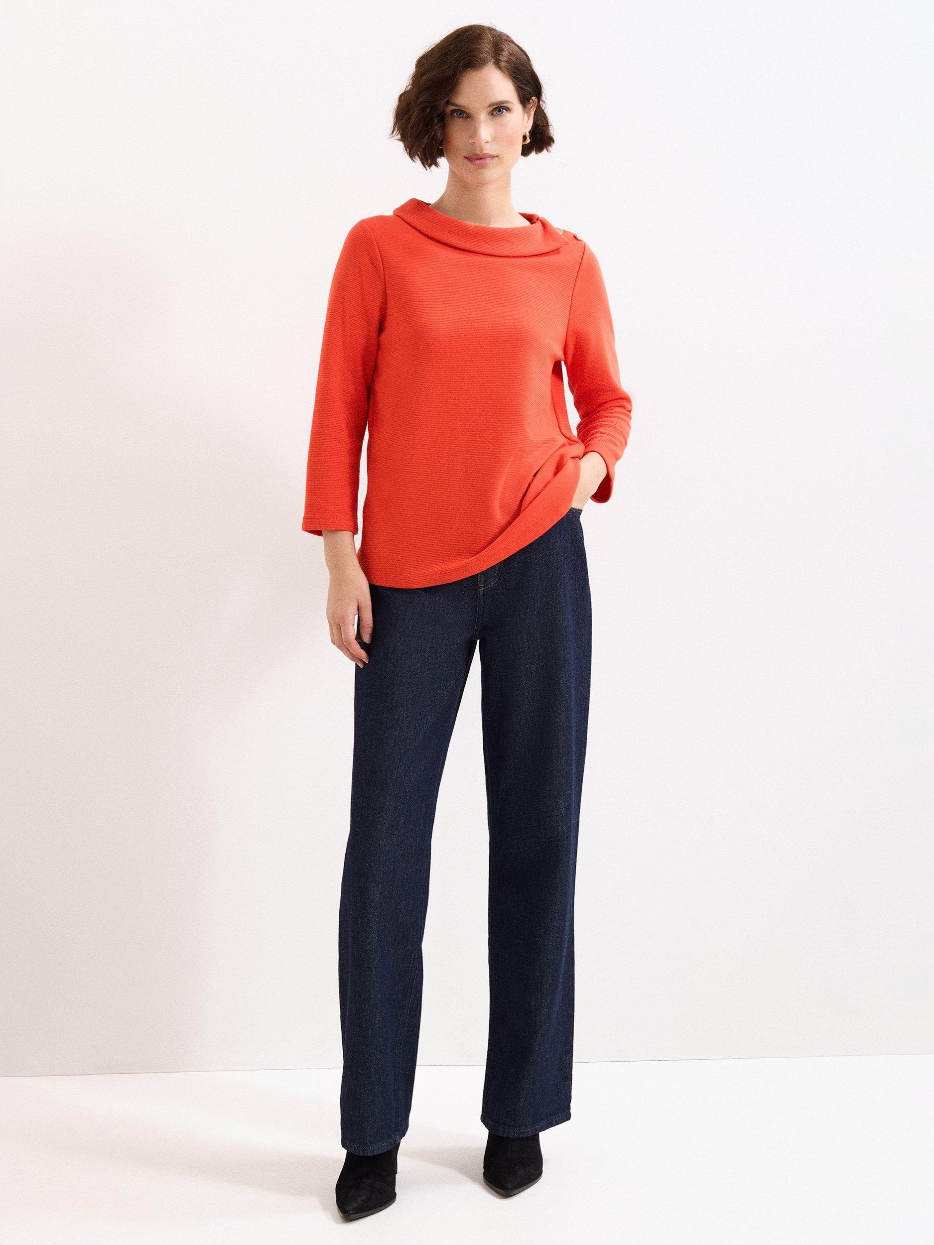Product image 3 of 8, which shows Phase Eight Remy Textured Shoulder Detail Top, Red, 8