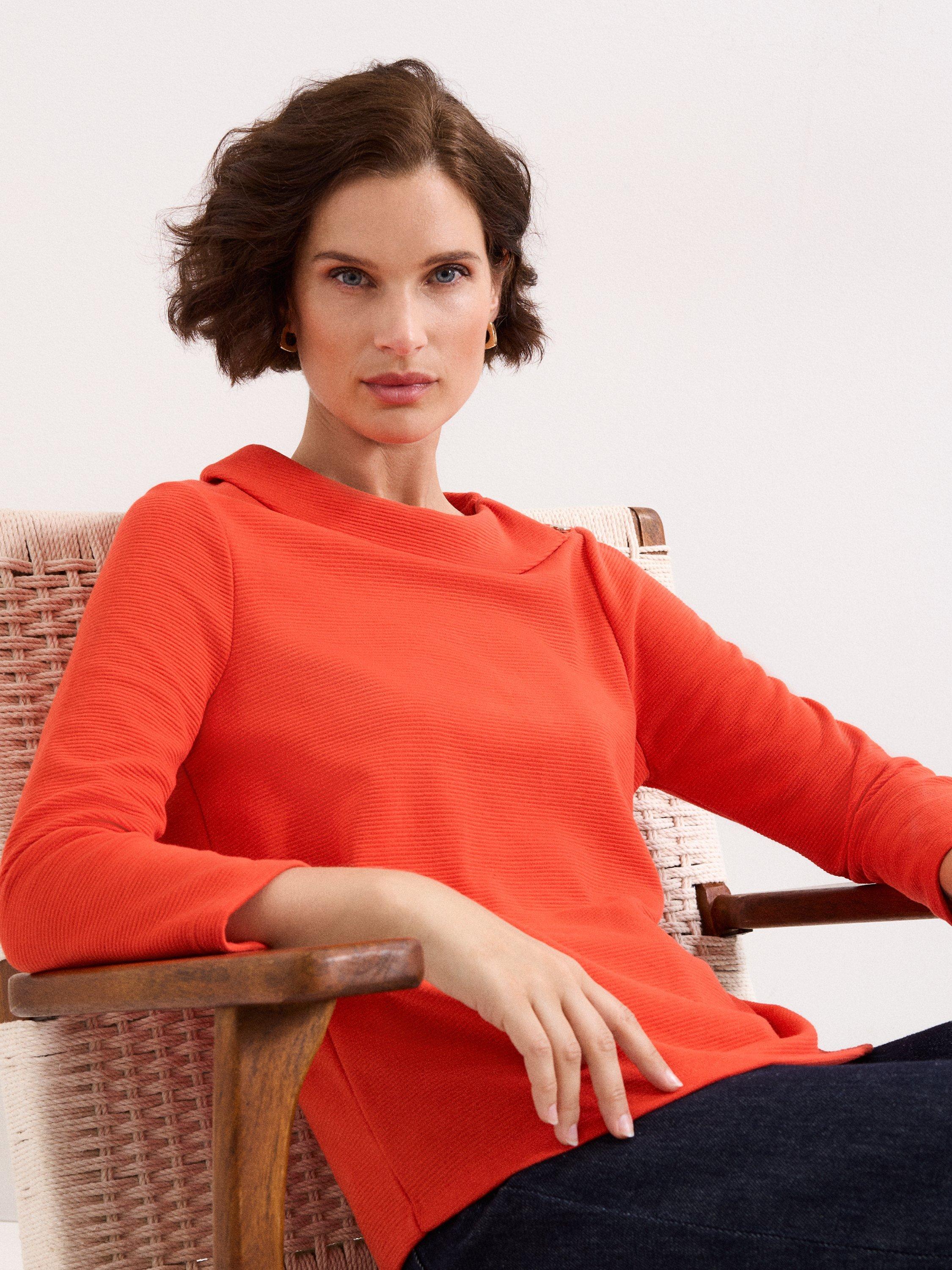 Product image 4 of 8, which shows Phase Eight Remy Textured Shoulder Detail Top, Red, 8