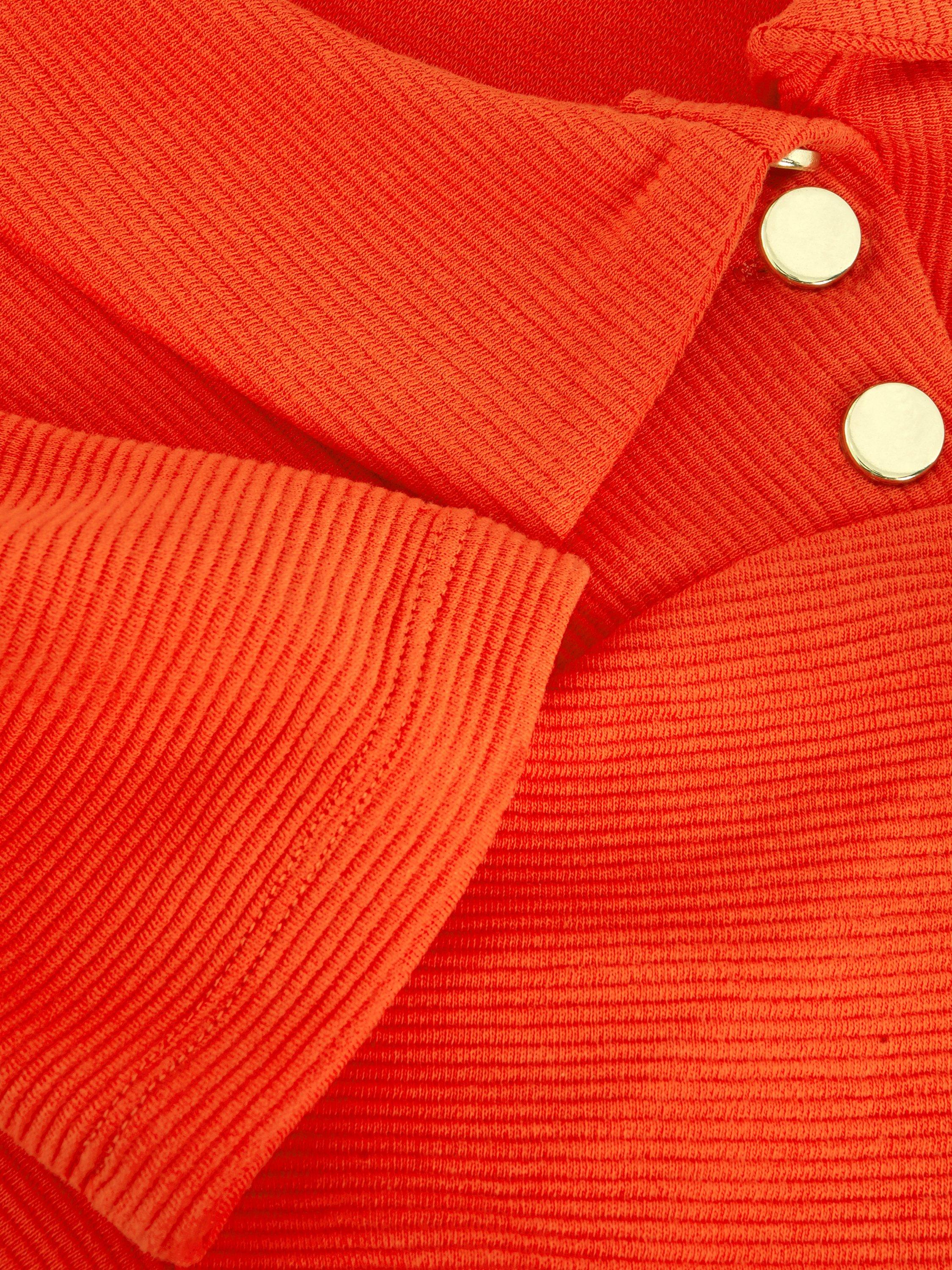 Product image 6 of 8, which shows Phase Eight Remy Textured Shoulder Detail Top, Red, 8
