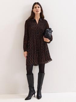 Phase Eight Ella Swing Dress, Black/Multi, Black/Multi