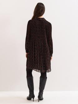 Phase Eight Ella Swing Dress, Black/Multi - view 2, Black/Multi