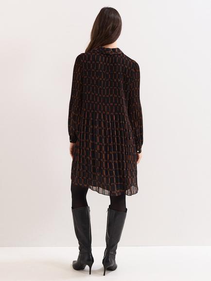 Phase Eight Ella Swing Dress, Black/Multi - view 2, Black/Multi