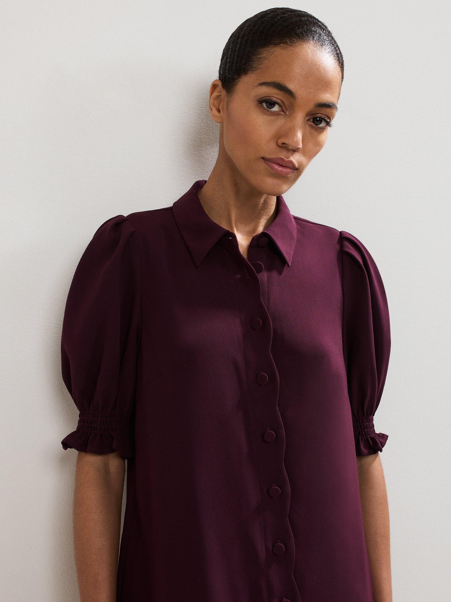 Product image 4 of 8, which shows Phase Eight Petite Candice Mini Dress, Burgundy, 6