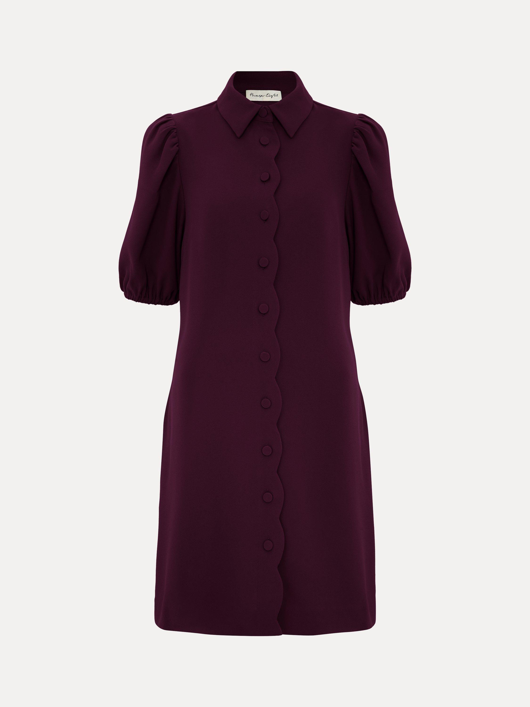 Product image 5 of 8, which shows Phase Eight Petite Candice Mini Dress, Burgundy, 6