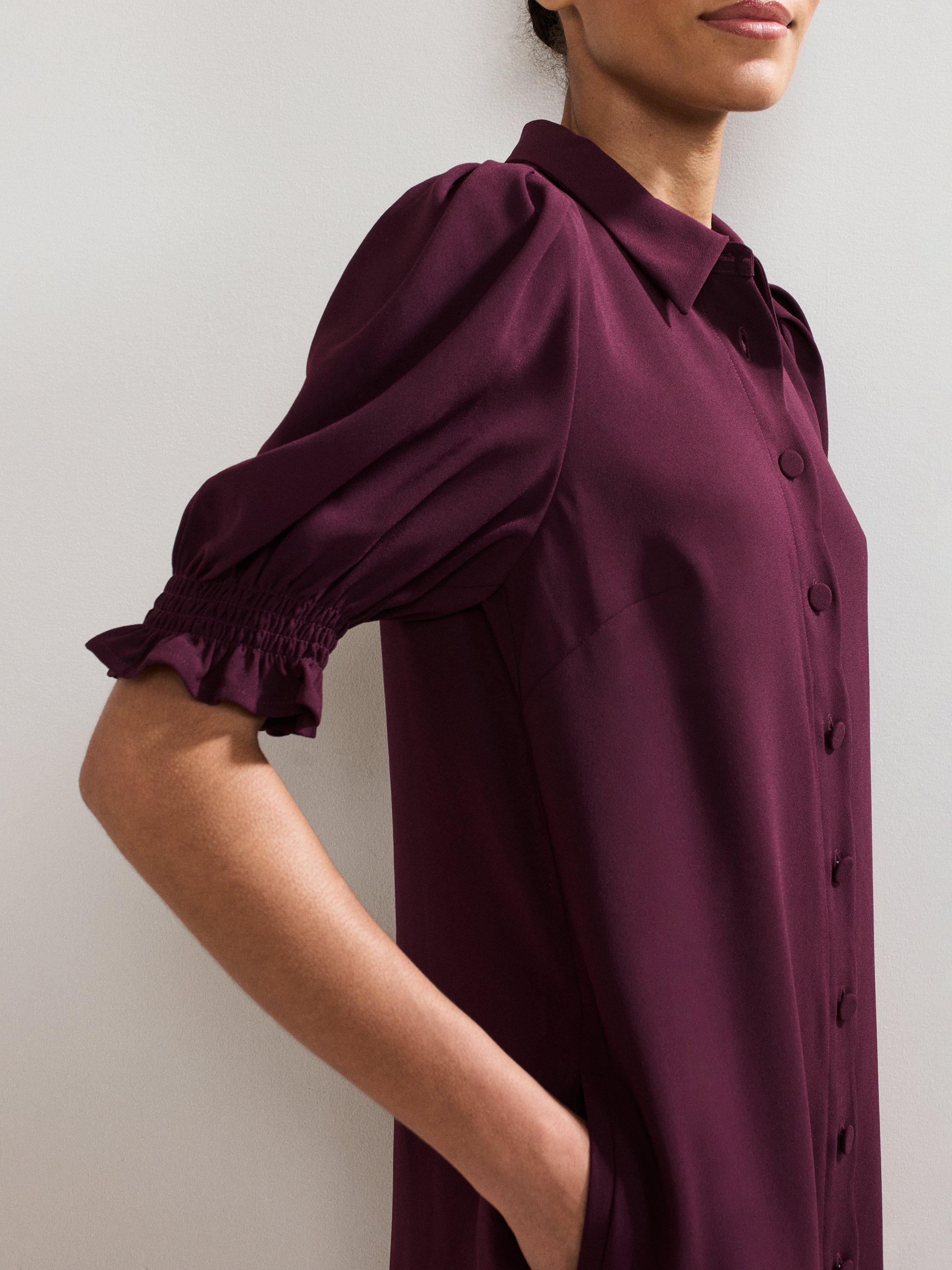 Product image 7 of 8, which shows Phase Eight Petite Candice Mini Dress, Burgundy, 6