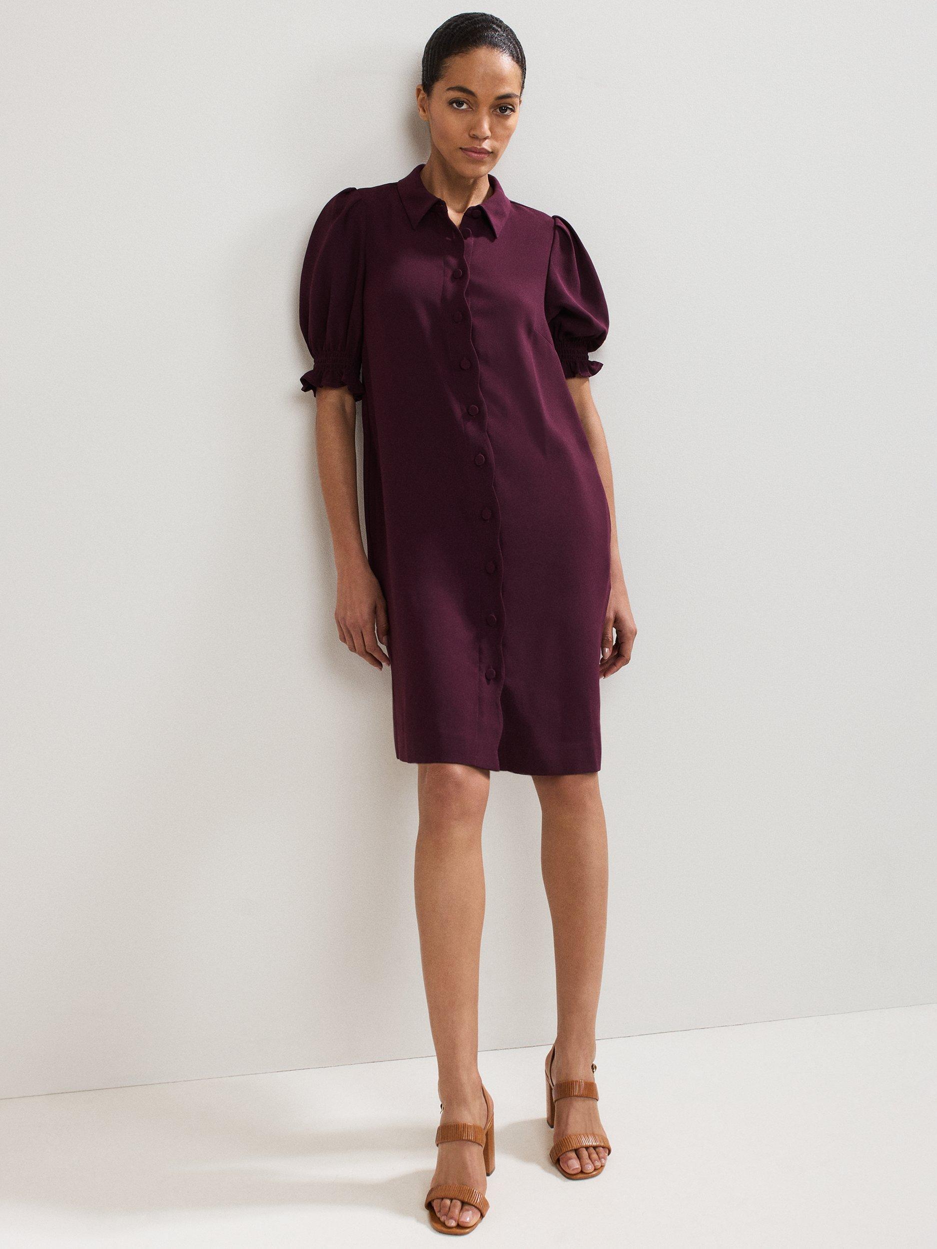 Product image 8 of 8, which shows Phase Eight Petite Candice Mini Dress, Burgundy, 6