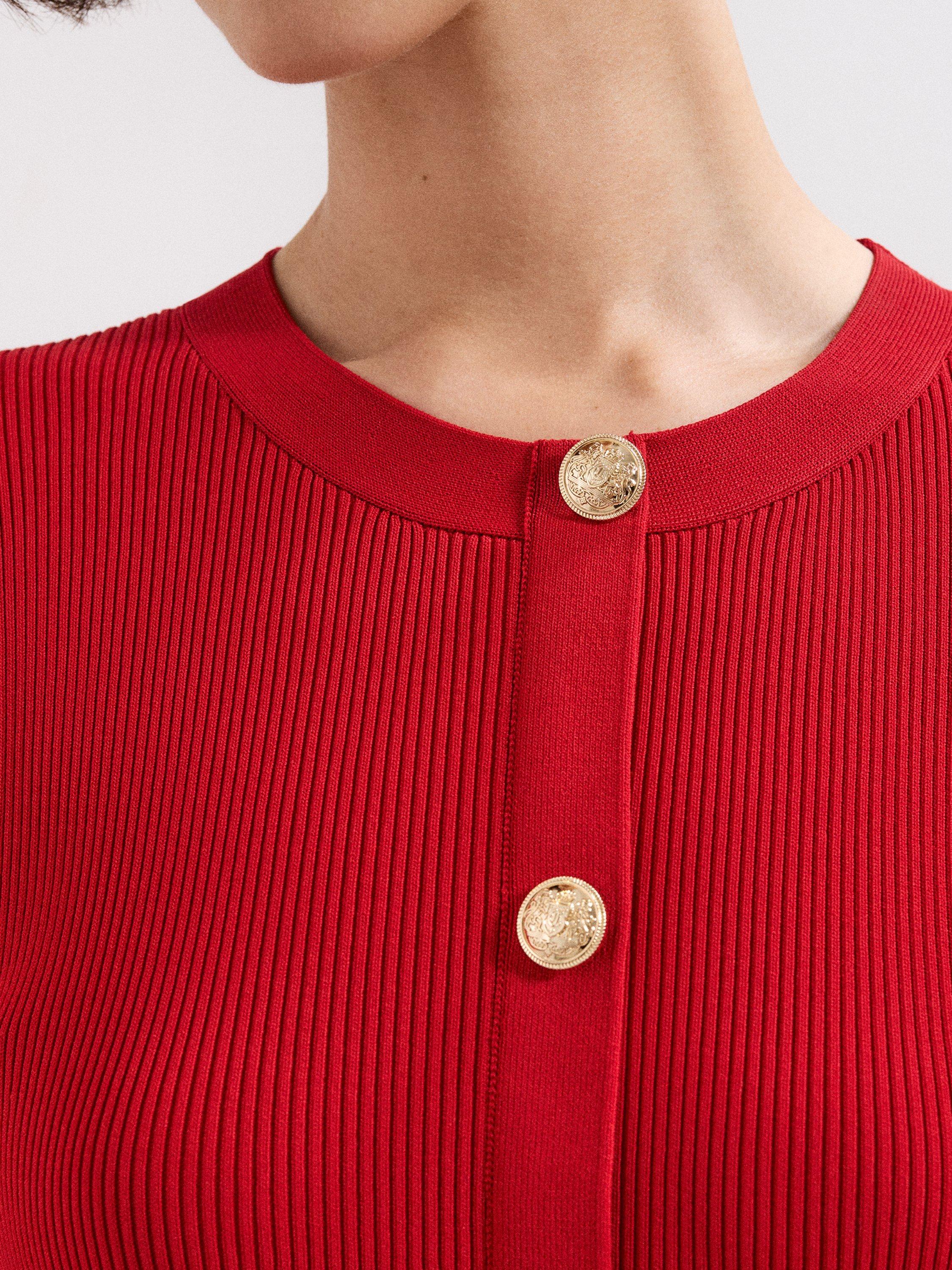 Product image 4 of 8, which shows Phase Eight Rachel Knit Swing Dress, Dark Red, 6