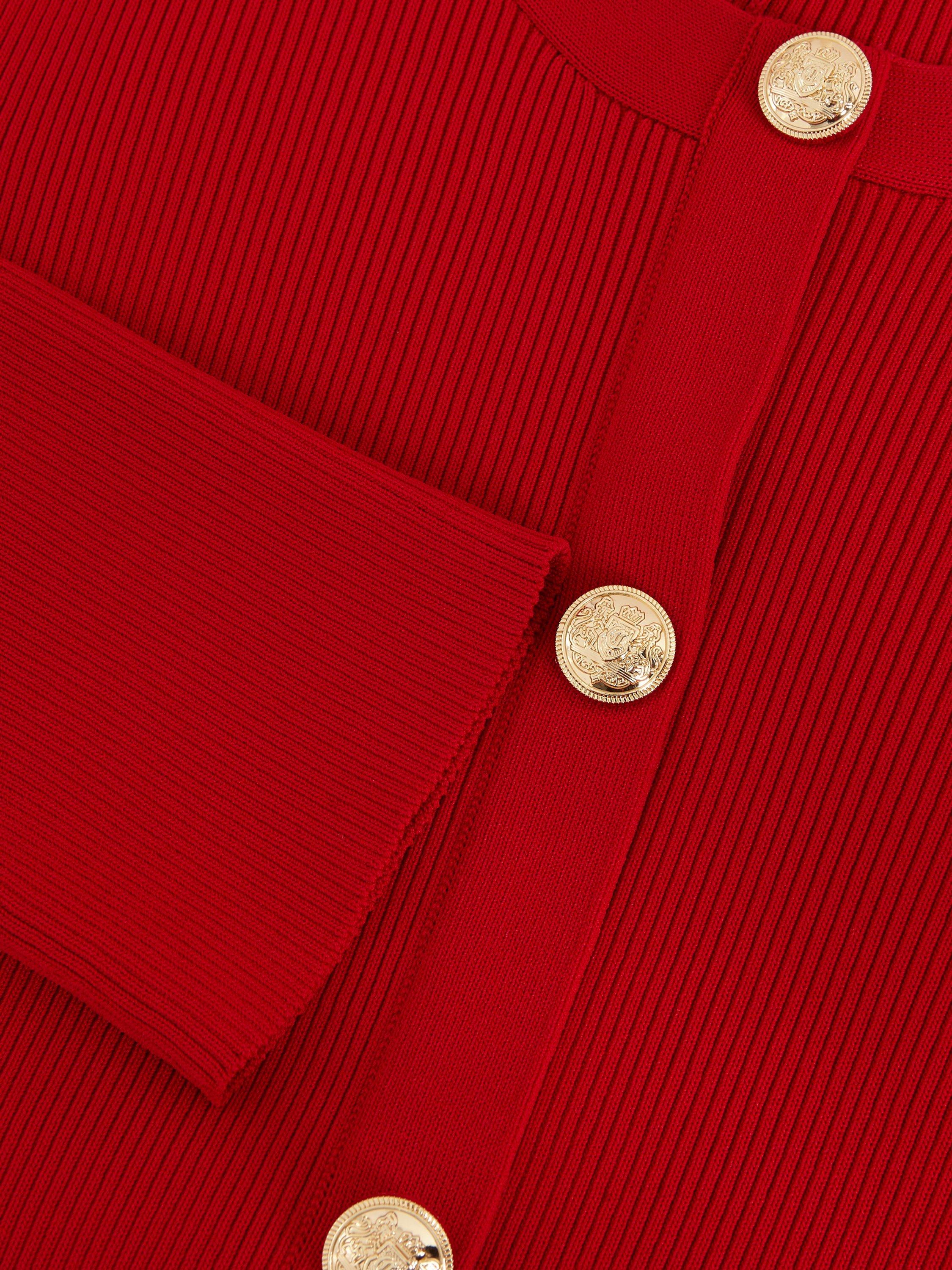 Product image 6 of 8, which shows Phase Eight Rachel Knit Swing Dress, Dark Red, 6