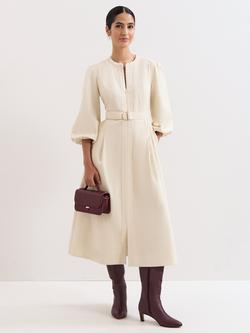 Phase Eight Tilliana Textured Midi Dress, Ivory, Ivory