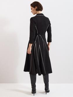 Phase Eight Tilly Contrast Trim Dress, Black/Ivory - view 2, Black/Ivory
