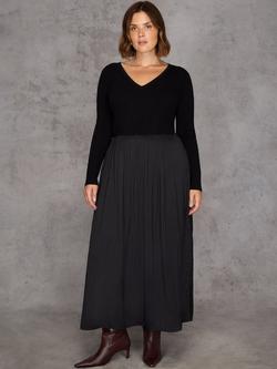 Live Unlimited Curve V-Neck Jumper Dress, Black