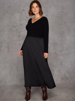 Live Unlimited Curve V-Neck Jumper Dress - view 2, Black