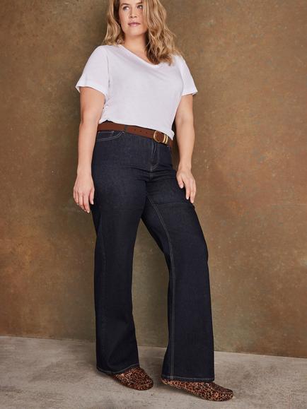Live Unlimited Curve Wide Leg Jeans, Blue - view 2, Blue
