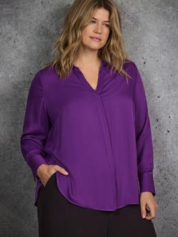 Live Unlimited Curve V-Neck Collar Shirt, Purple, Purple