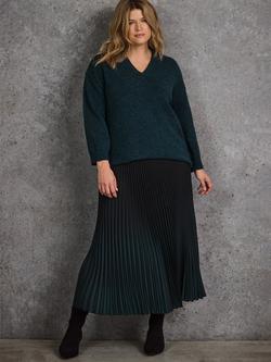 Live Unlimited Curve Ombre Pleated Skirt, Green