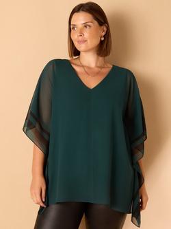 Live Unlimited Curve Contrast Side Stripe Overlay Top, Green, Green