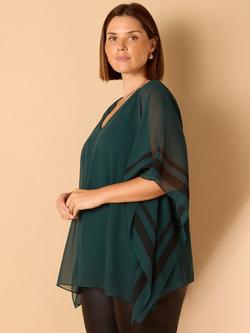 Live Unlimited Curve Contrast Side Stripe Overlay Top, Green - view 2, Green