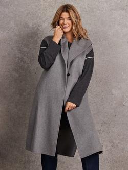 Live Unlimited Curve Double Faced Wool Blend Longline Waistcoat, Grey, Grey