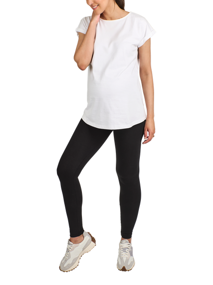 JoJo Maman Bébé Cotton Blend Maternity Leggings, Pack of 2, Black