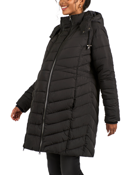 JoJo Maman Bébé Maternity 2-In-1 Puffer Coat, Black - view 2, Black