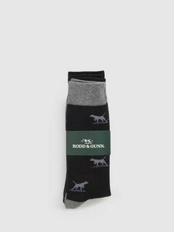 Rodd & Gunn Dogs A Plenty Cotton Blend Socks, Pack of 3 - view 2, Grey/Multi