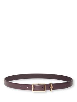 Calvin Klein Monogram Detail Full Grain Leather Belt, Fudge, Fudge