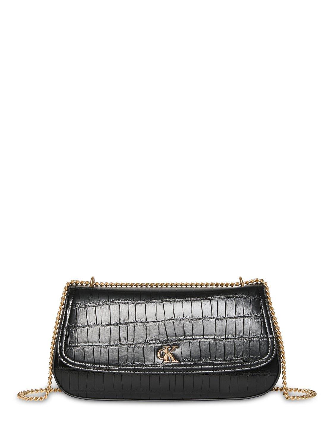 Product image 1 of 2, which shows Calvin Klein Croc Convertible Chain Bag, Black, One Size