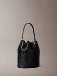 Calvin Klein Sandi Embossed Monogram Logo Bucket Bag, Black
