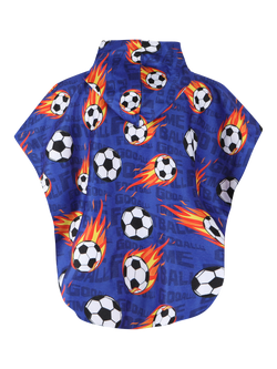 Slipfree Kids' Messi Towelling Poncho, Blue/Orange - view 2, Blue Orange