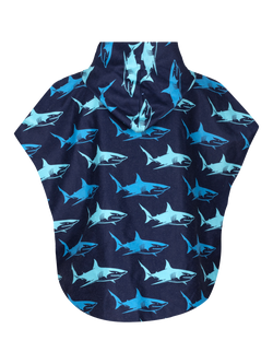 Slipfree Kids' Big Blue Towelling Poncho, Blue Green - view 2, Blue Green