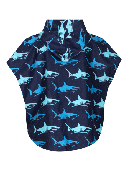Slipfree Kids' Big Blue Towelling Poncho, Blue Green - view 2, Blue Green