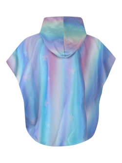 Slipfree Kids' Seastar Towelling Poncho, Lilac Multi - view 2, Lilac Multi