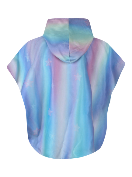 Slipfree Kids' Seastar Towelling Poncho, Lilac Multi - view 2, Lilac Multi
