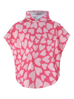Slipfree Kids' Cherish Towelling Poncho, Pink, Pink