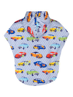 Slipfree Kids' Wheels Towelling Poncho, Grey Multi - view 2, Grey Multi