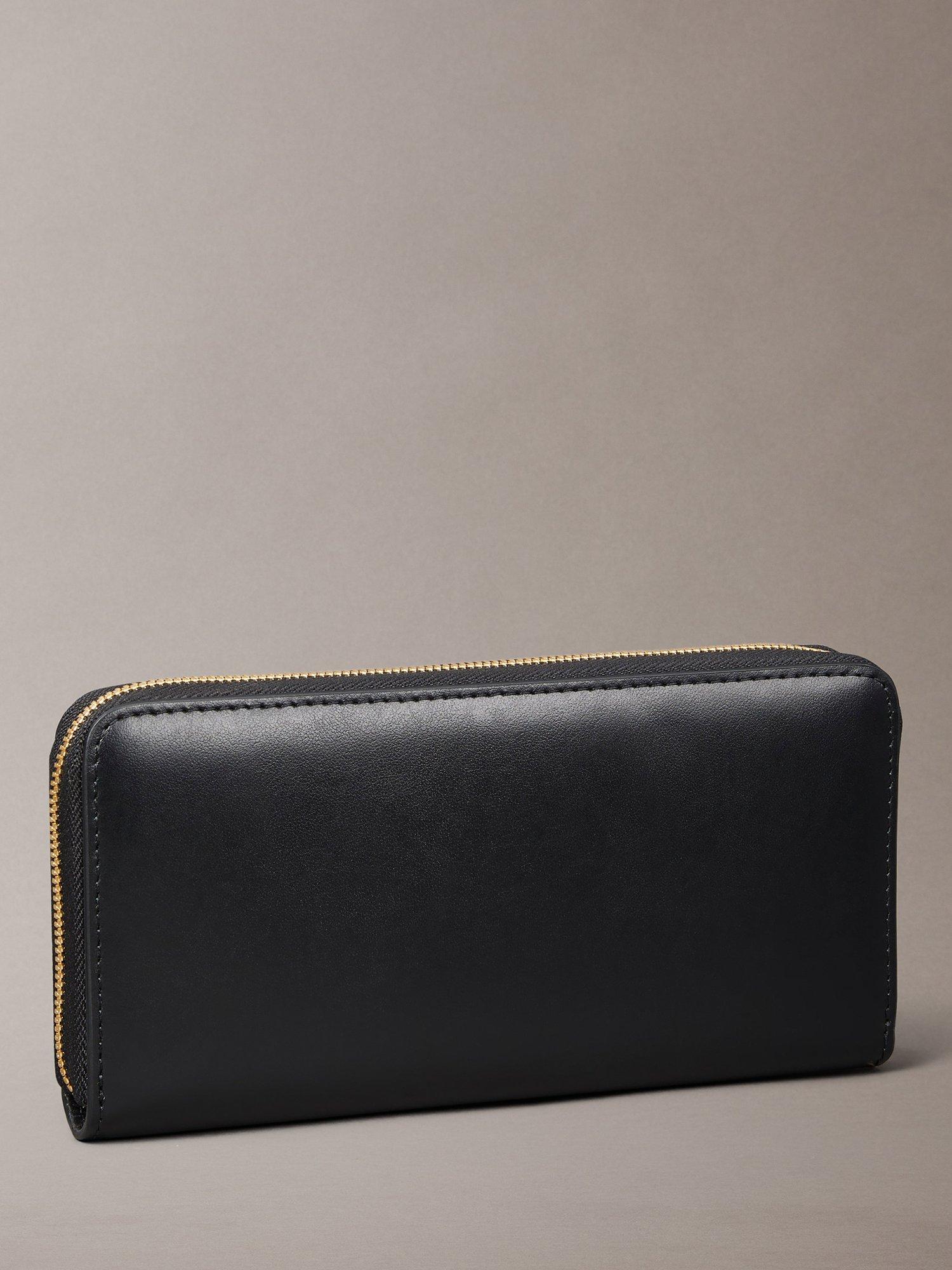Product image 2 of 3, which shows Calvin Klein Large Leather Zip Wallet, Black, One Size