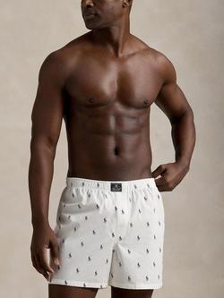 Polo Ralph Lauren Cotton Woven Boxers, Pack of 3, Blue Mid - view 2, Blue Mid