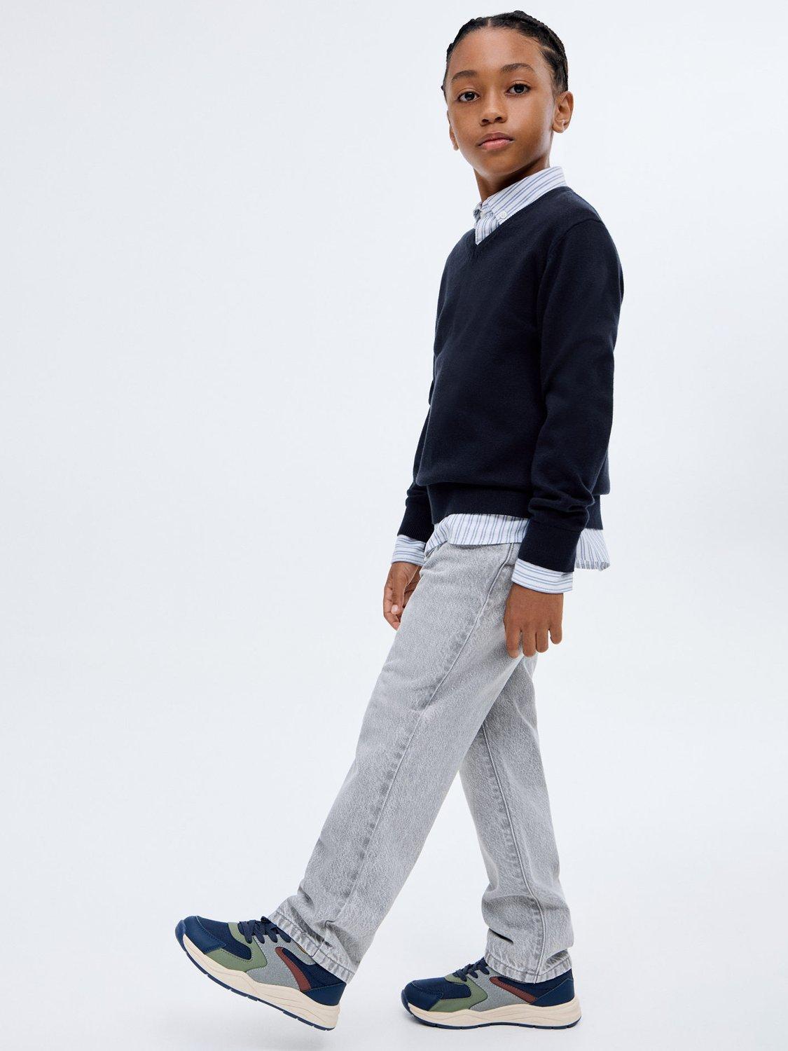 Product image 2 of 7, which shows Mango Kids' Pico Cotton Jumper, Navy, 11-12 years