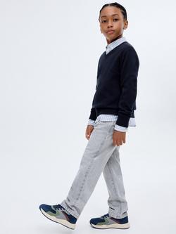 Mango Kids' Pico Cotton Jumper, Navy - view 2, Navy