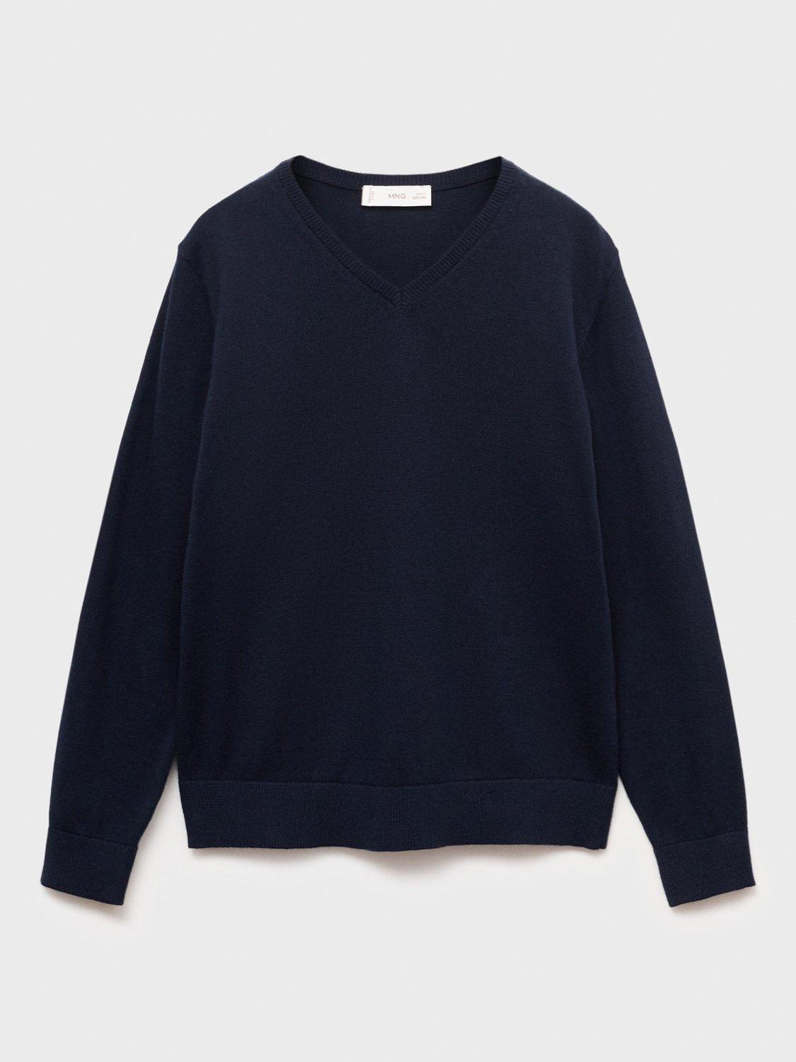 Product image 3 of 7, which shows Mango Kids' Pico Cotton Jumper, Navy, 11-12 years