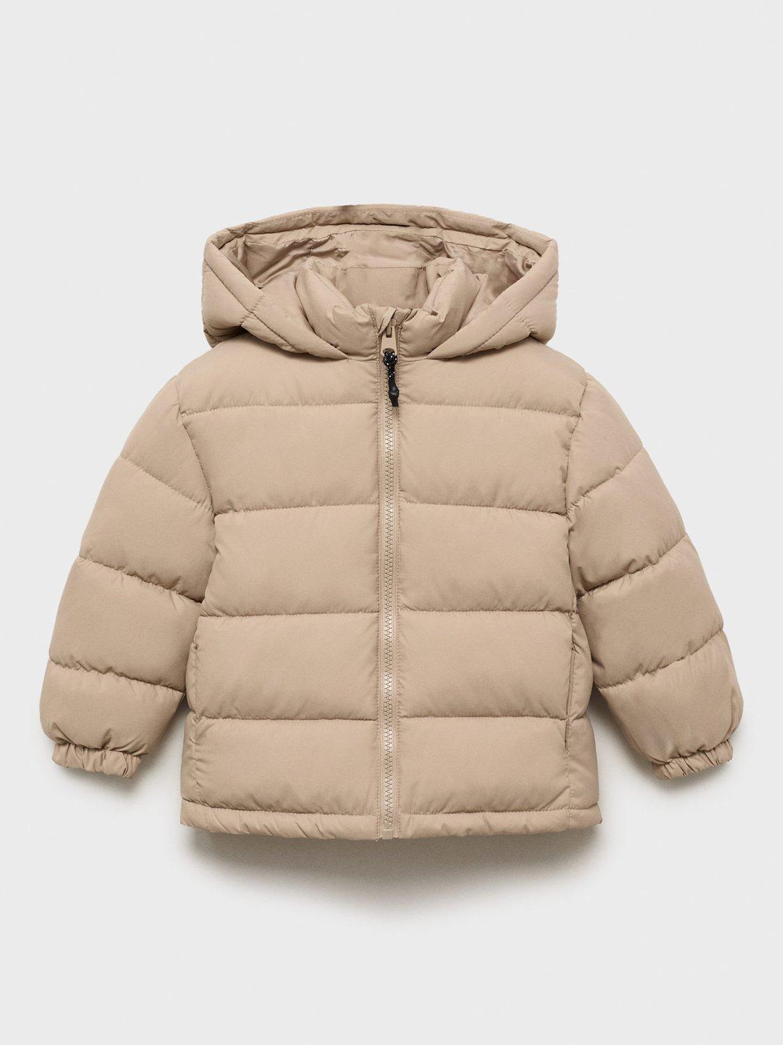 Product image 2 of 11, which shows Mango Kids' Aldo Hooded Puffer Coat, Yellow, 2-3 years